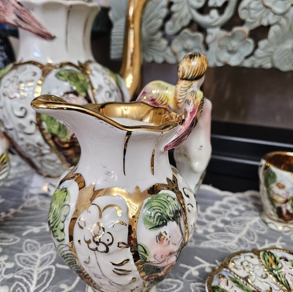 Vintage 1930s/40s porcelain Capodimonte coffee set .Made in Italy, Rare exquisit - Picture 15 of 17